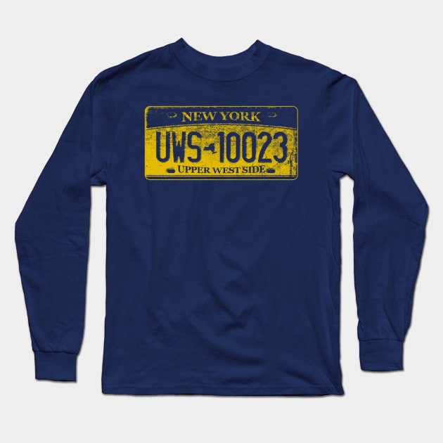 Upper West Side Zip Code 10023 (New York License Plate) Long Sleeve T-Shirt by UselessRob